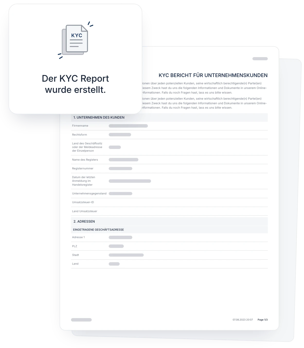 KYC-Report eines Mandanten