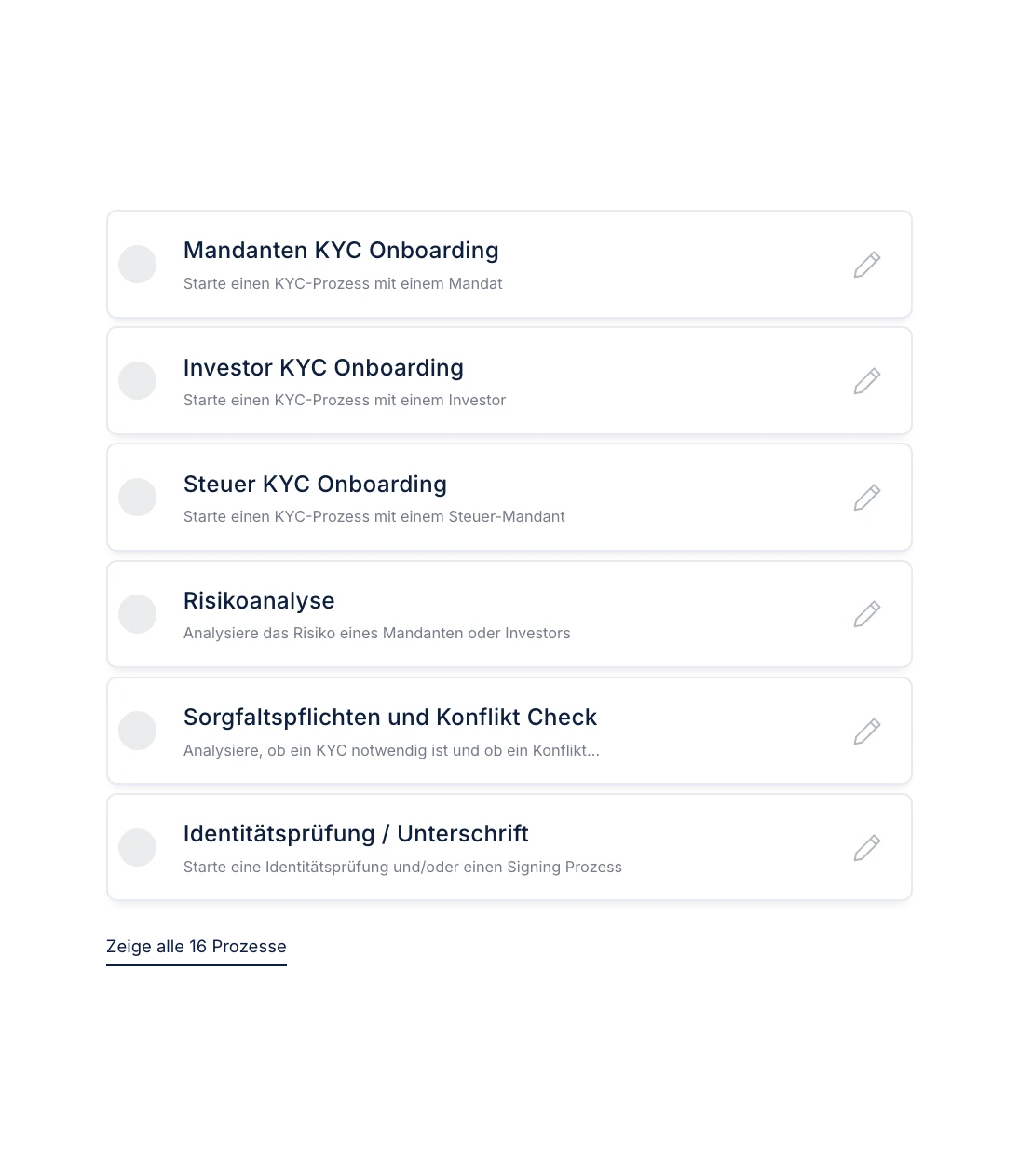 No-Code-Editor zum Anpassen eines KYC-Prozesses